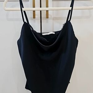 Abercombie Black Lace Satin Tank Cami